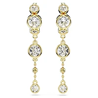 Imber drop earrings, Round cut, White, Mixed metal finish by SWAROVSKI