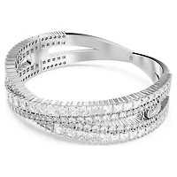 Hyperbola cuff, Mixed cuts, Infinity, White, Rhodium plated by SWAROVSKI