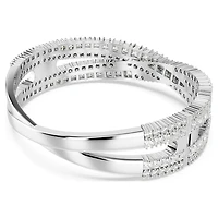 Hyperbola cuff, Mixed cuts, Infinity, White, Rhodium plated by SWAROVSKI