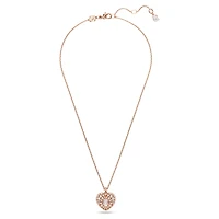 Idyllia pendant, Crystal pearl, Heart, White, Rose gold-tone plated by SWAROVSKI