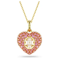 Idyllia pendant, Octagon cut, Crystal pearl, Heart, Pink, Gold-tone plated by SWAROVSKI
