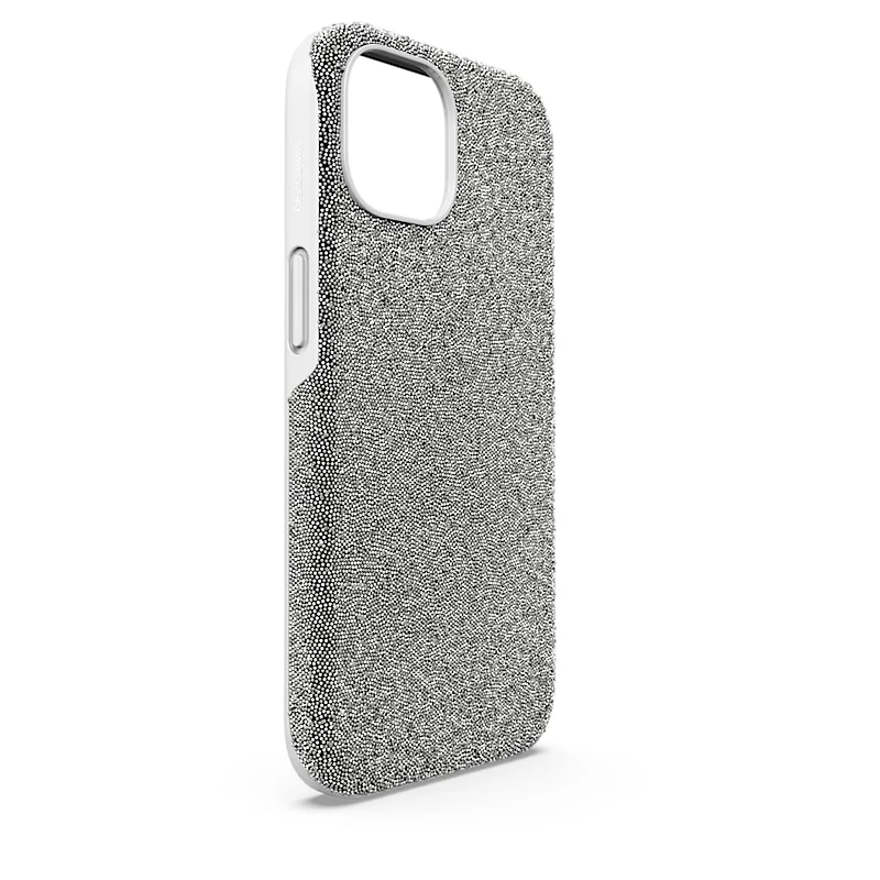 High smartphone case, iPhone® 15, Silver tone by SWAROVSKI