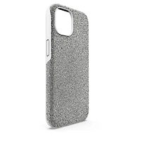 High smartphone case, iPhone® 15, Silver tone by SWAROVSKI