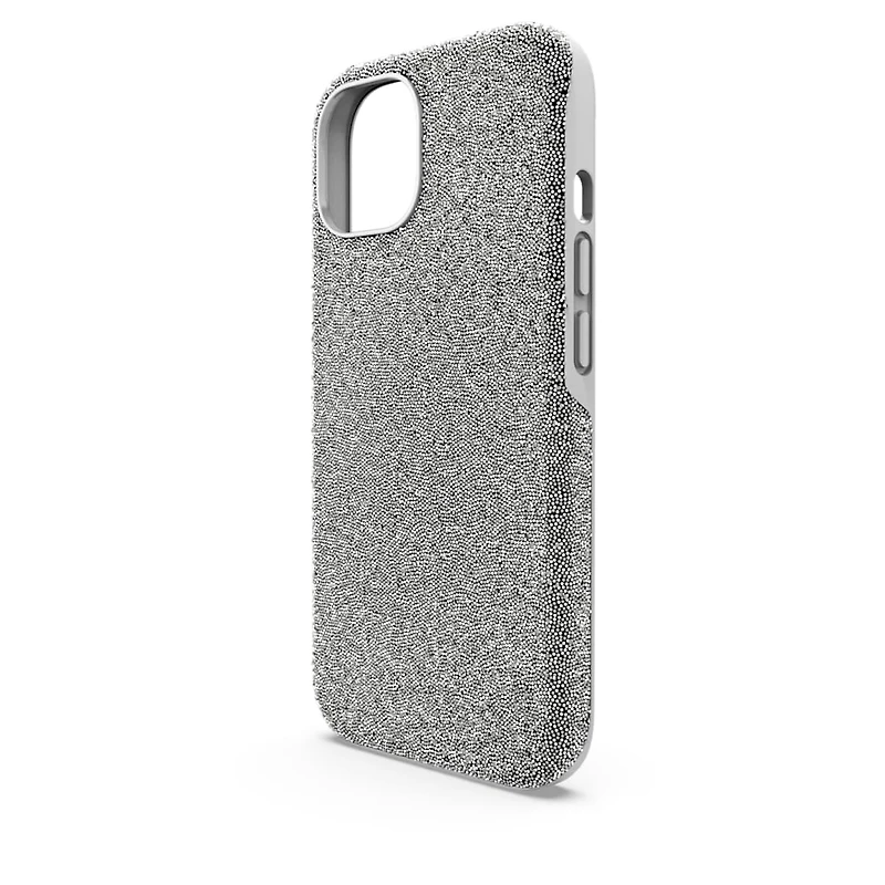 High smartphone case, iPhone® 15, Silver Tone by SWAROVSKI