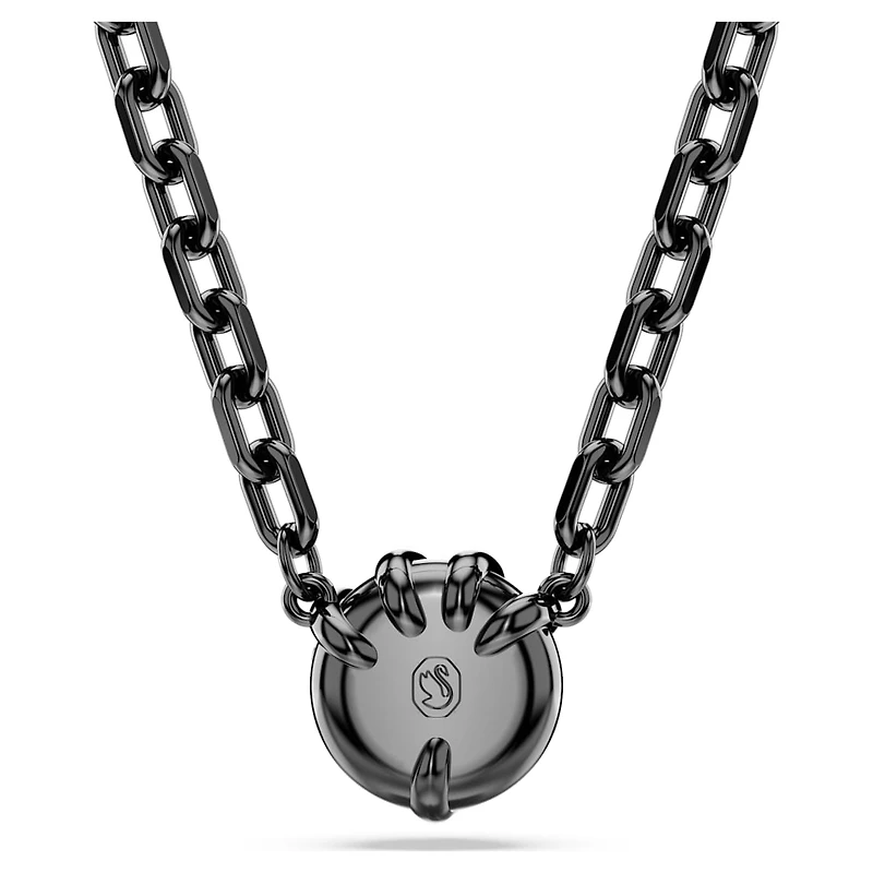 Dragon & Phoenix pendant, Dragon’s claw, Black, Ruthenium plated by SWAROVSKI