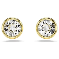 Imber stud earrings, Round cut, White, Gold-tone plated by SWAROVSKI