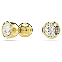 Imber stud earrings, Round cut, White, Gold-tone plated by SWAROVSKI
