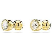 Imber stud earrings, Round cut, White, Gold-tone plated by SWAROVSKI