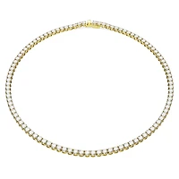 Matrix Tennis necklace, Round cut, White, Gold-tone plated by SWAROVSKI