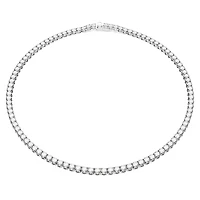 Matrix Tennis necklace, Round cut, White, Rhodium plated by SWAROVSKI