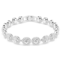 Una Angelic bracelet, Round cut, White, Rhodium plated by SWAROVSKI