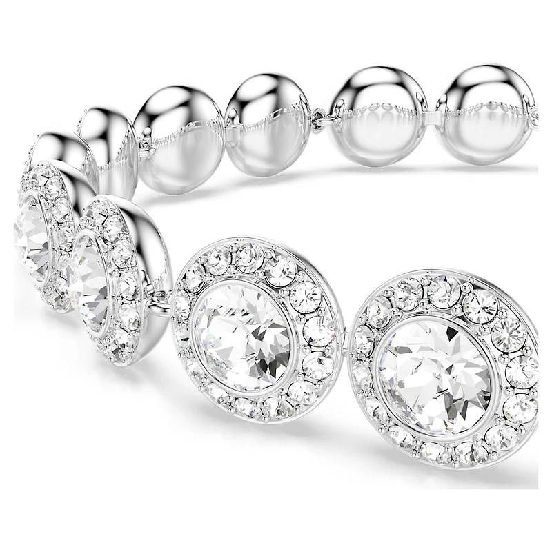 Una Angelic bracelet, Round cut, White, Rhodium plated by SWAROVSKI