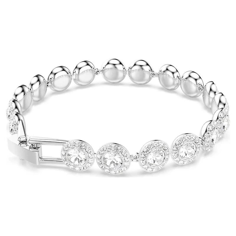 Una Angelic bracelet, Round cut, White, Rhodium plated by SWAROVSKI