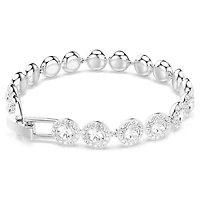 Una Angelic bracelet, Round cut, White, Rhodium plated by SWAROVSKI