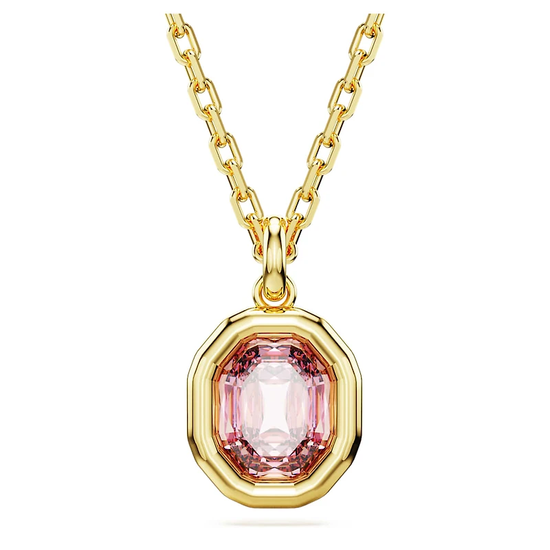 Imber pendant, Octagon cut, Pink, Gold-tone plated by SWAROVSKI