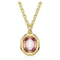 Imber pendant, Octagon cut, Pink, Gold-tone plated by SWAROVSKI