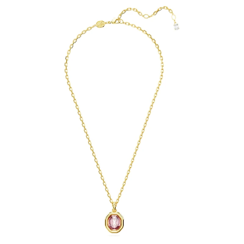 Imber pendant, Octagon cut, Pink, Gold-tone plated by SWAROVSKI