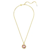 Imber pendant, Octagon cut, Pink, Gold-tone plated by SWAROVSKI
