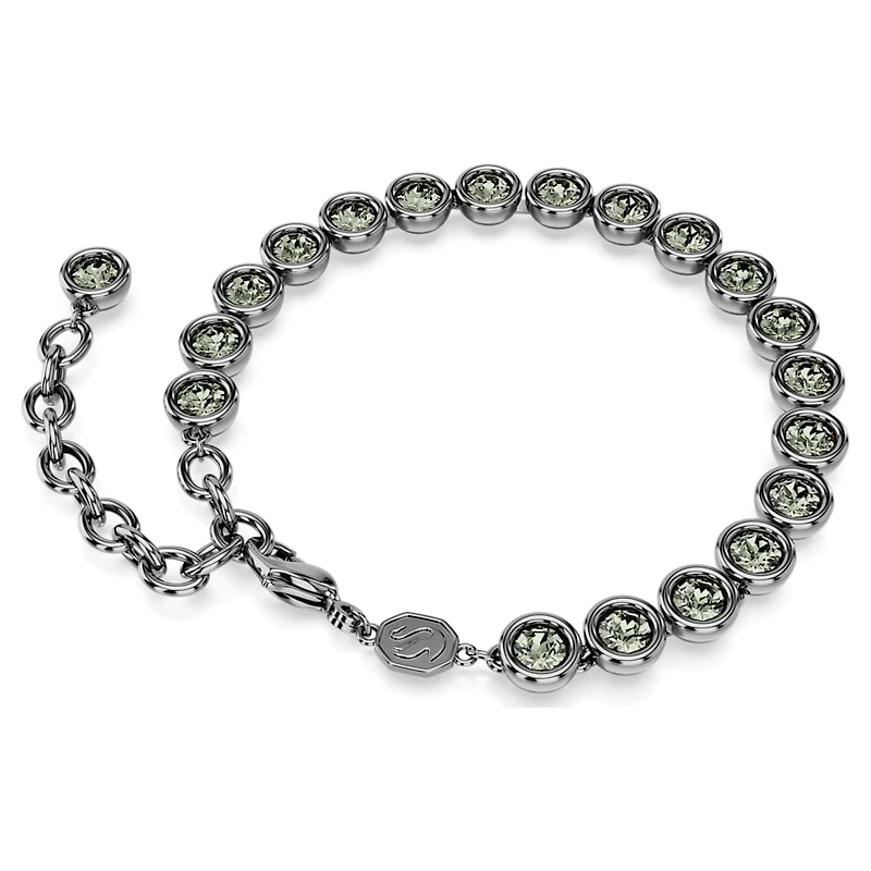 Imber Tennis bracelet, Round cut, Black, Ruthenium plated by SWAROVSKI