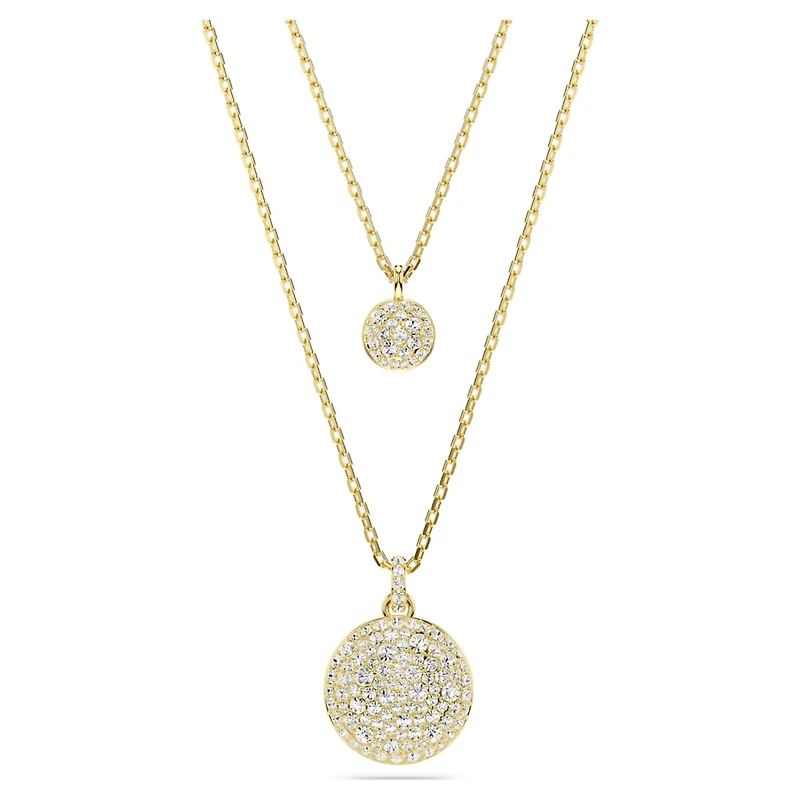 Sublima layered pendant, White, Gold-tone plated by SWAROVSKI