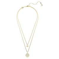 Sublima layered pendant, White, Gold-tone plated by SWAROVSKI