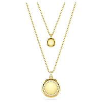 Sublima layered pendant, White, Gold-tone plated by SWAROVSKI