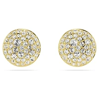 Meteora stud earrings, White, Gold-tone plated by SWAROVSKI