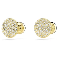 Meteora stud earrings, White, Gold-tone plated by SWAROVSKI