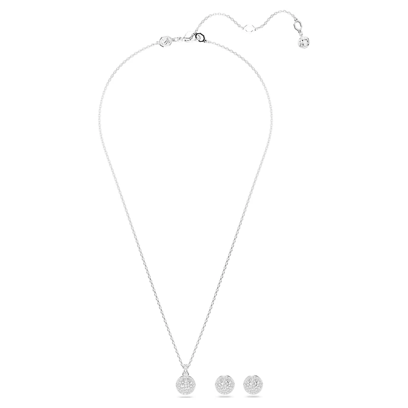Meteora set, White, Rhodium plated by SWAROVSKI