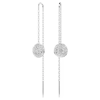 Sublima drop earrings, White, Rhodium plated by SWAROVSKI