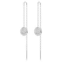 Sublima drop earrings, White, Rhodium plated by SWAROVSKI