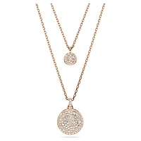 Sublima layered pendant, White, Rose gold-tone plated by SWAROVSKI