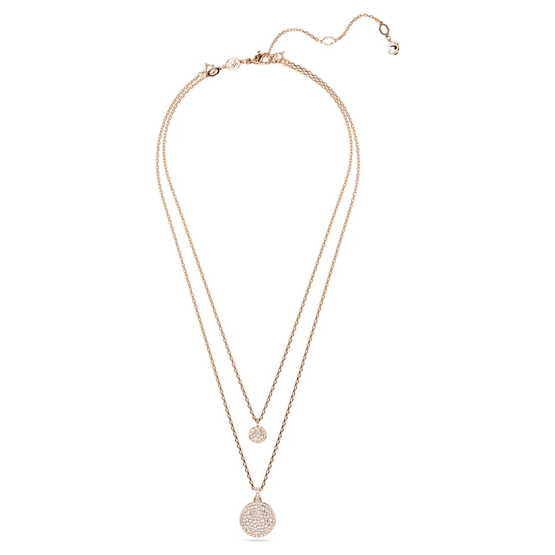 Sublima layered pendant, White, Rose gold-tone plated by SWAROVSKI
