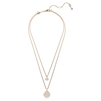 Sublima layered pendant, White, Rose gold-tone plated by SWAROVSKI