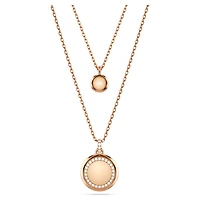 Sublima layered pendant, White, Rose gold-tone plated by SWAROVSKI
