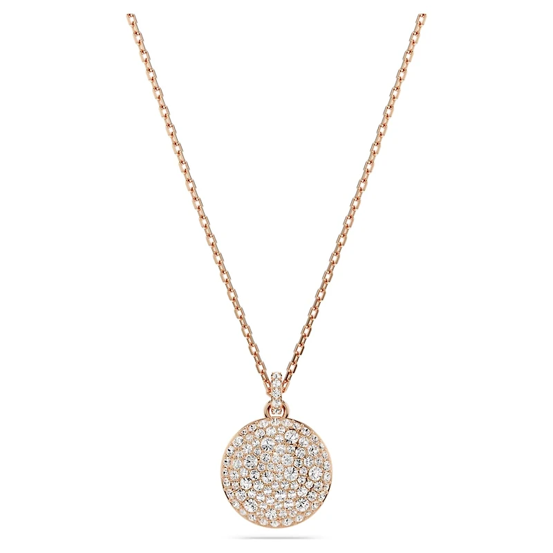 Sublima layered pendant, White, Rose gold-tone plated by SWAROVSKI