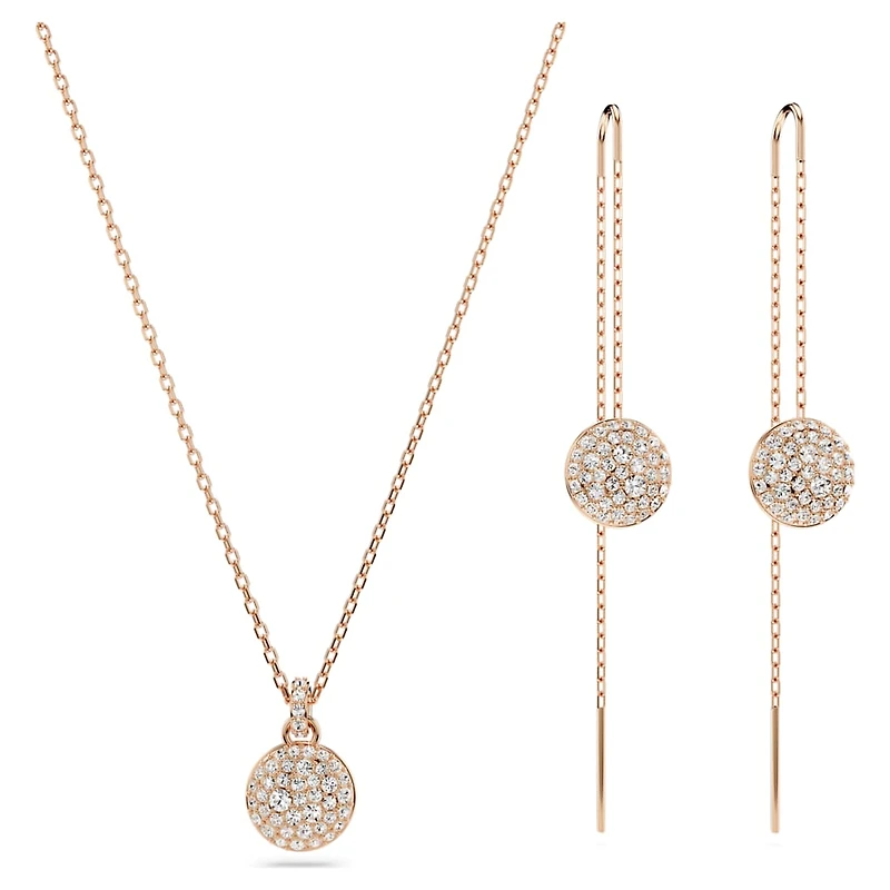 Meteora set, White, Rose gold-tone plated by SWAROVSKI