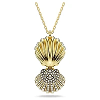 Idyllia pendant, Crystal pearl, Shell, White, Gold-tone plated by SWAROVSKI