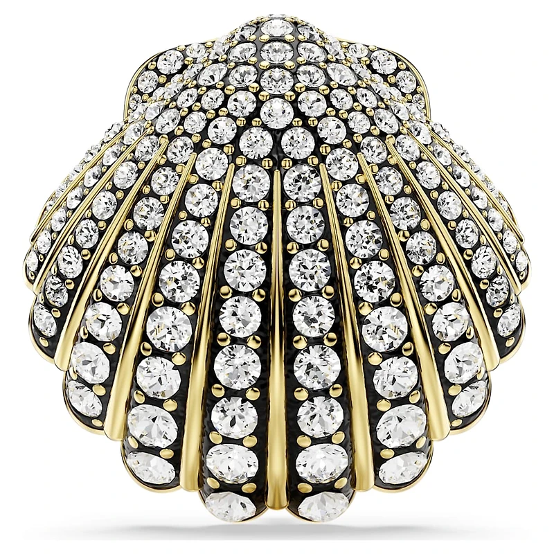 Idyllia brooch, Shell, White, Gold-tone plated by SWAROVSKI