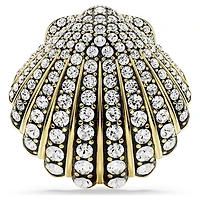 Idyllia brooch, Shell, White, Gold-tone plated by SWAROVSKI