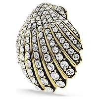 Idyllia brooch, Shell, White, Gold-tone plated by SWAROVSKI