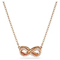Hyperbola pendant, Pavé, Infinity, White, Rose gold-tone plated by SWAROVSKI