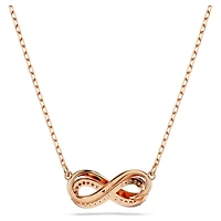Hyperbola pendant, Pavé, Infinity, White, Rose gold-tone plated by SWAROVSKI