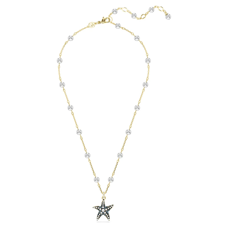 Idyllia pendant, Crystal pearls, Starfish, Multicolored, Gold-tone plated by SWAROVSKI