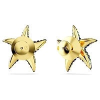 Idyllia stud earrings, Crystal pearl, Starfish, Small, Multicoloured, Gold-tone plated by SWAROVSKI