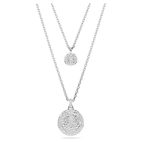 Sublima layered pendant, White, Rhodium plated by SWAROVSKI