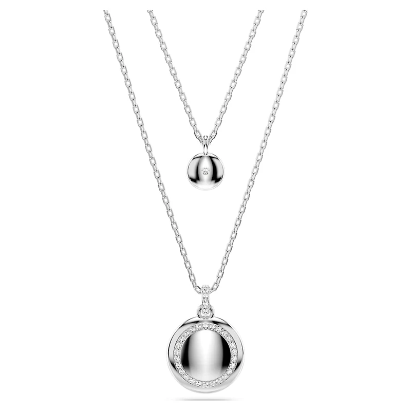 Sublima layered pendant, White, Rhodium plated by SWAROVSKI