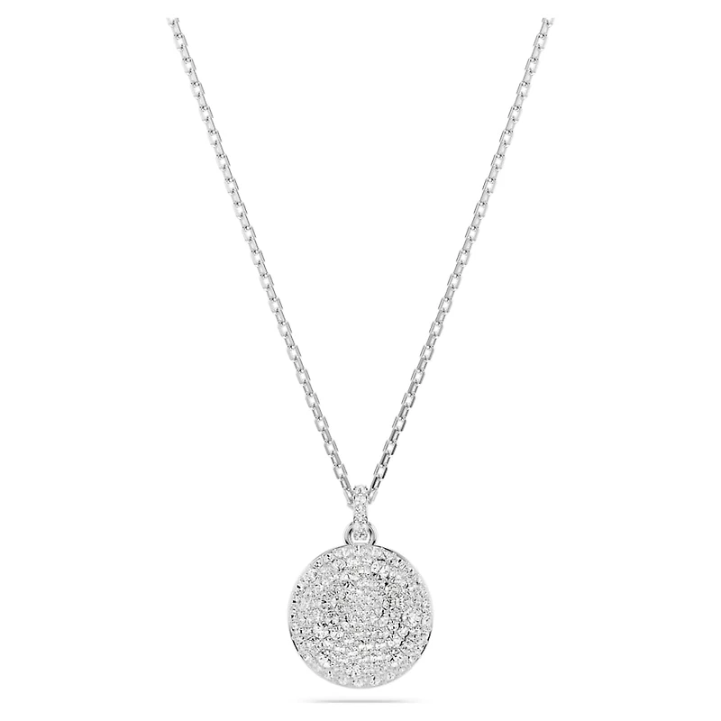 Sublima layered pendant, White, Rhodium plated by SWAROVSKI