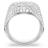 Meteora cocktail ring, White, Rhodium plated by SWAROVSKI