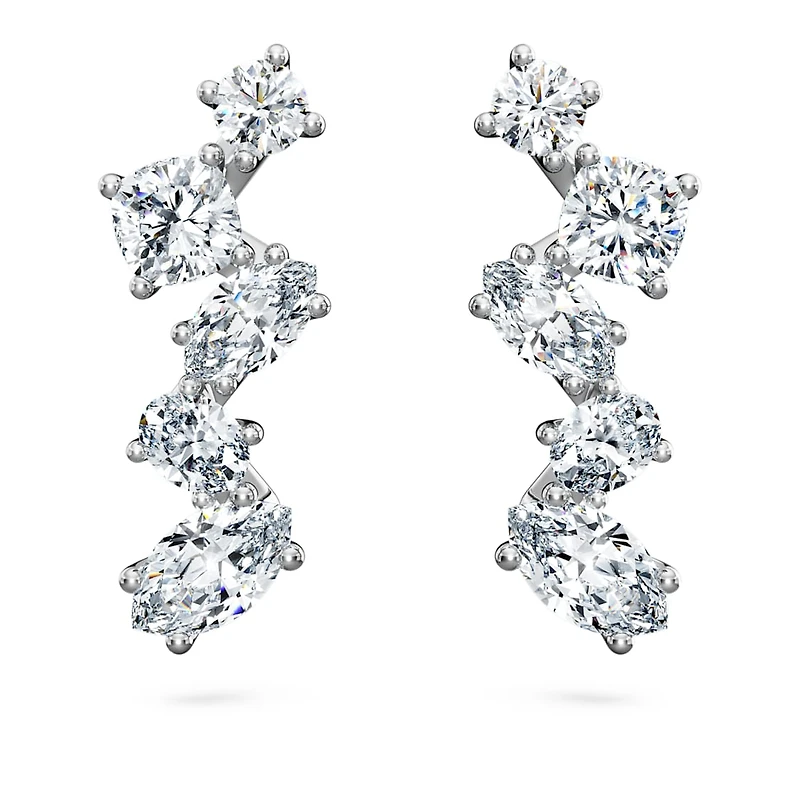 Galaxy ear cuffs, Lab-grown diamonds 1.25 ct tw, Mixed shapes, 14K white gold by SWAROVSKI